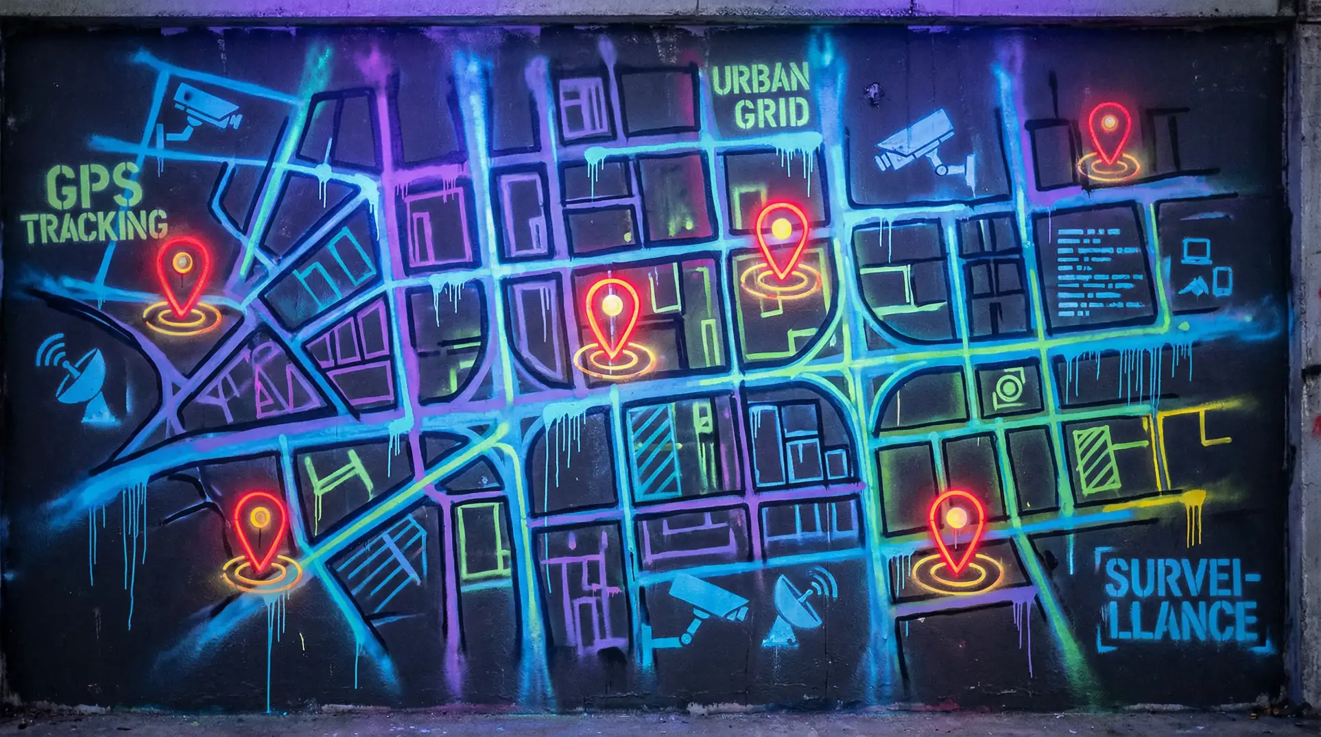 如何修改qq密码 狗仔追踪地图 - 城市涂鸦风格
